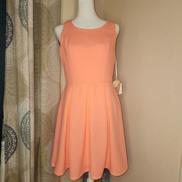NWT Altar'd State Neon Pink Sleeveless Dress Open Back Sz M Boho Retro Bodycon - Picture 1 of 12